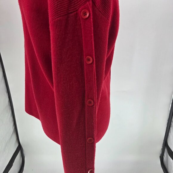 Elena Wang Red Button-Side Turtleneck Sweater S - Picture 4 of 12
